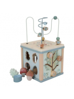 Cubo attività in legno, blu...