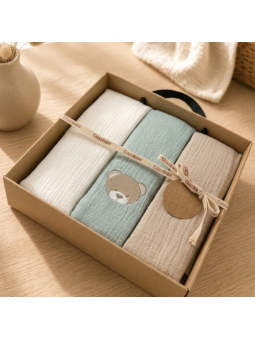 Tris Mussole Teddy, agave -...