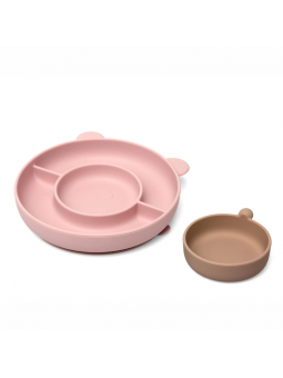 Piatto con Scomparti, rosa...
